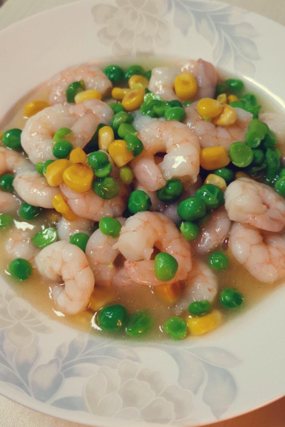 虾仁炒玉米青豆