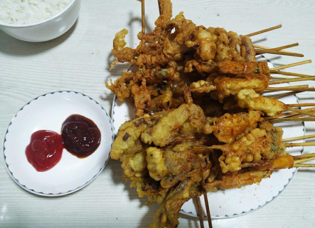 小时候的裹面小炸串（羊肉牛肉鸡肉串）