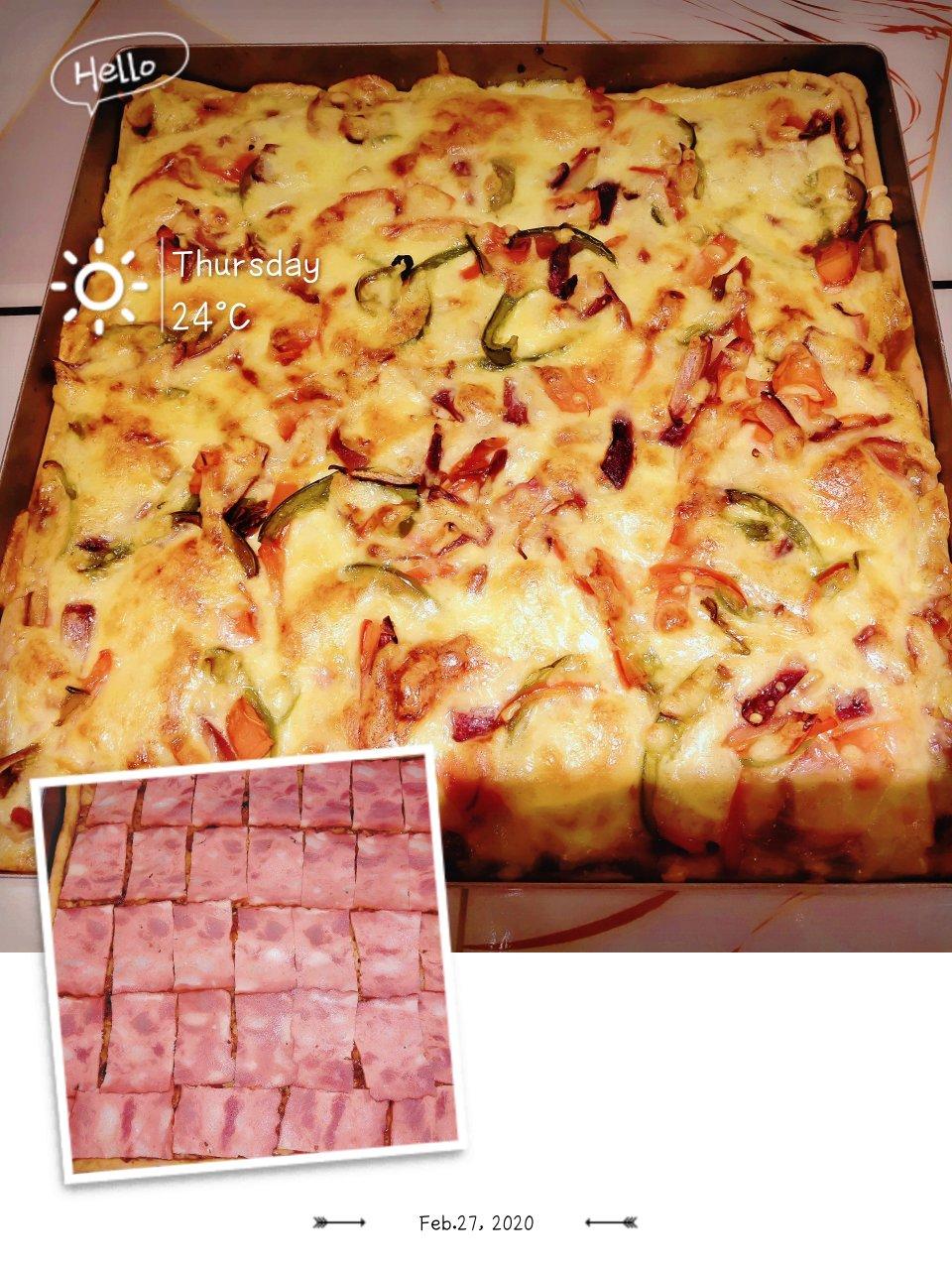 黄金培根薄底披萨