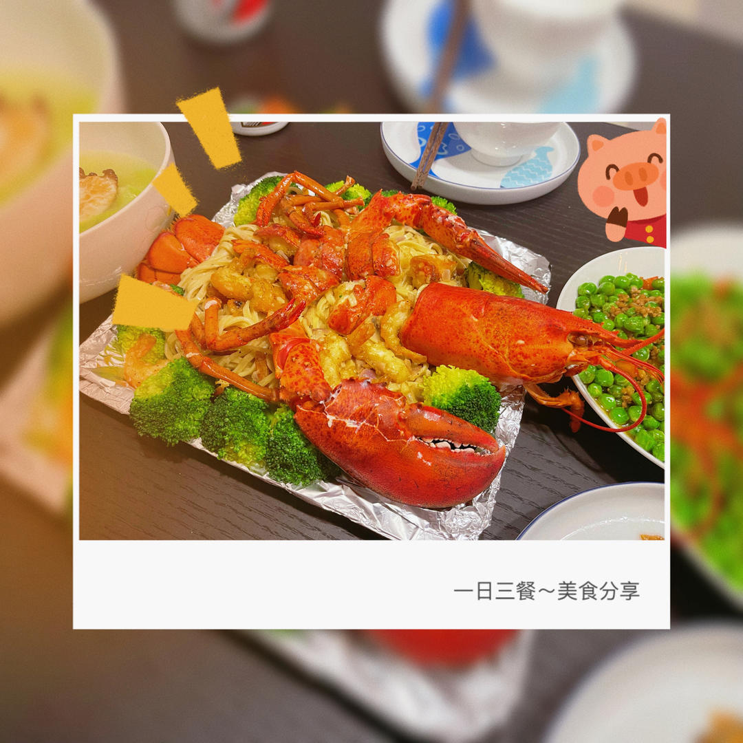 老广东酒楼的龙虾伊面