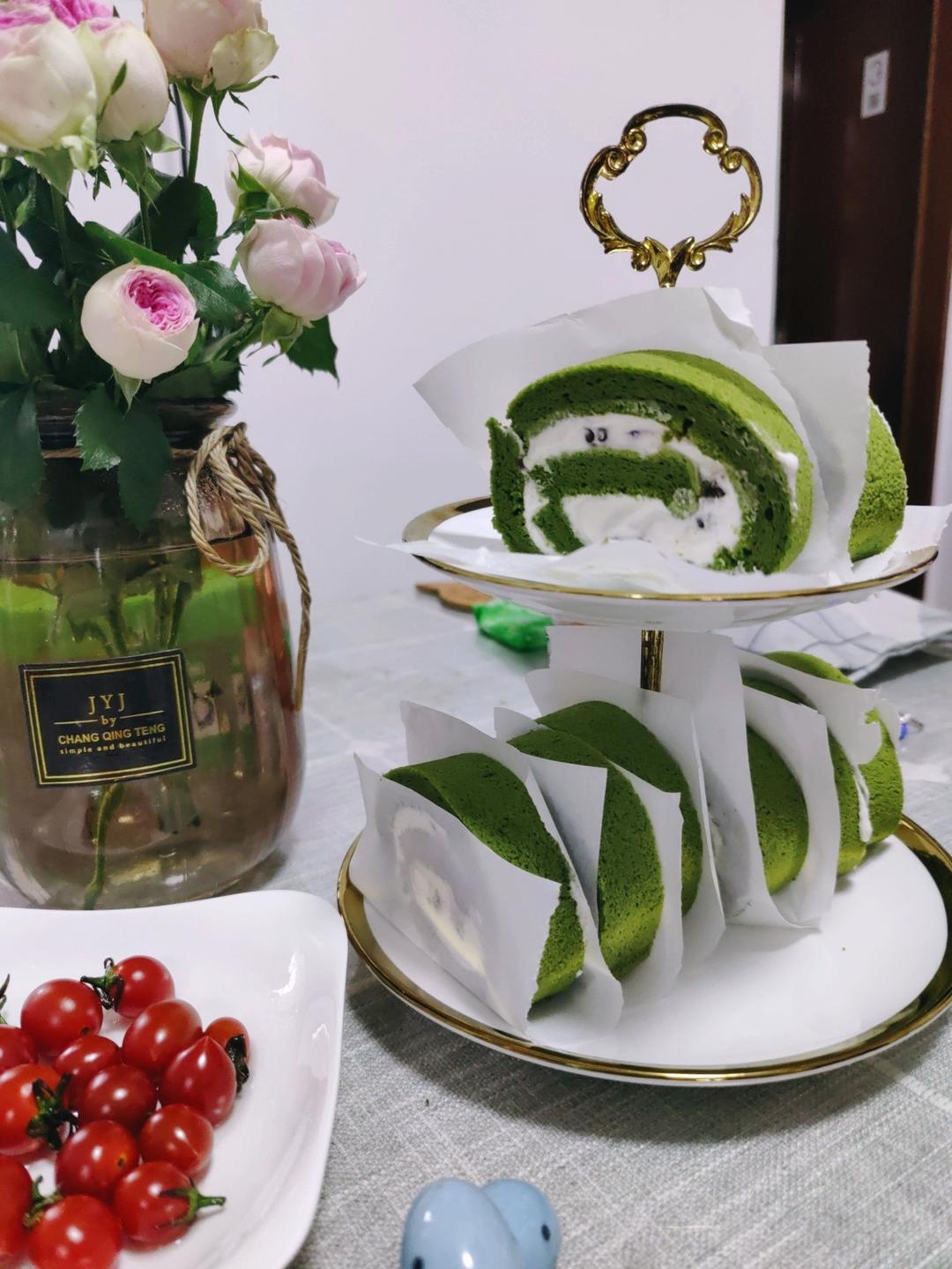 完美抹茶蜜豆蛋糕卷