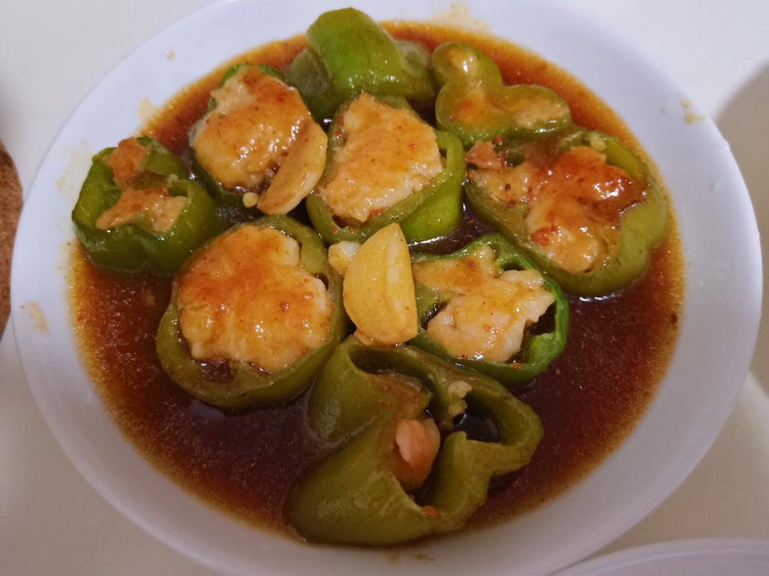 超下饭青椒酿虾滑