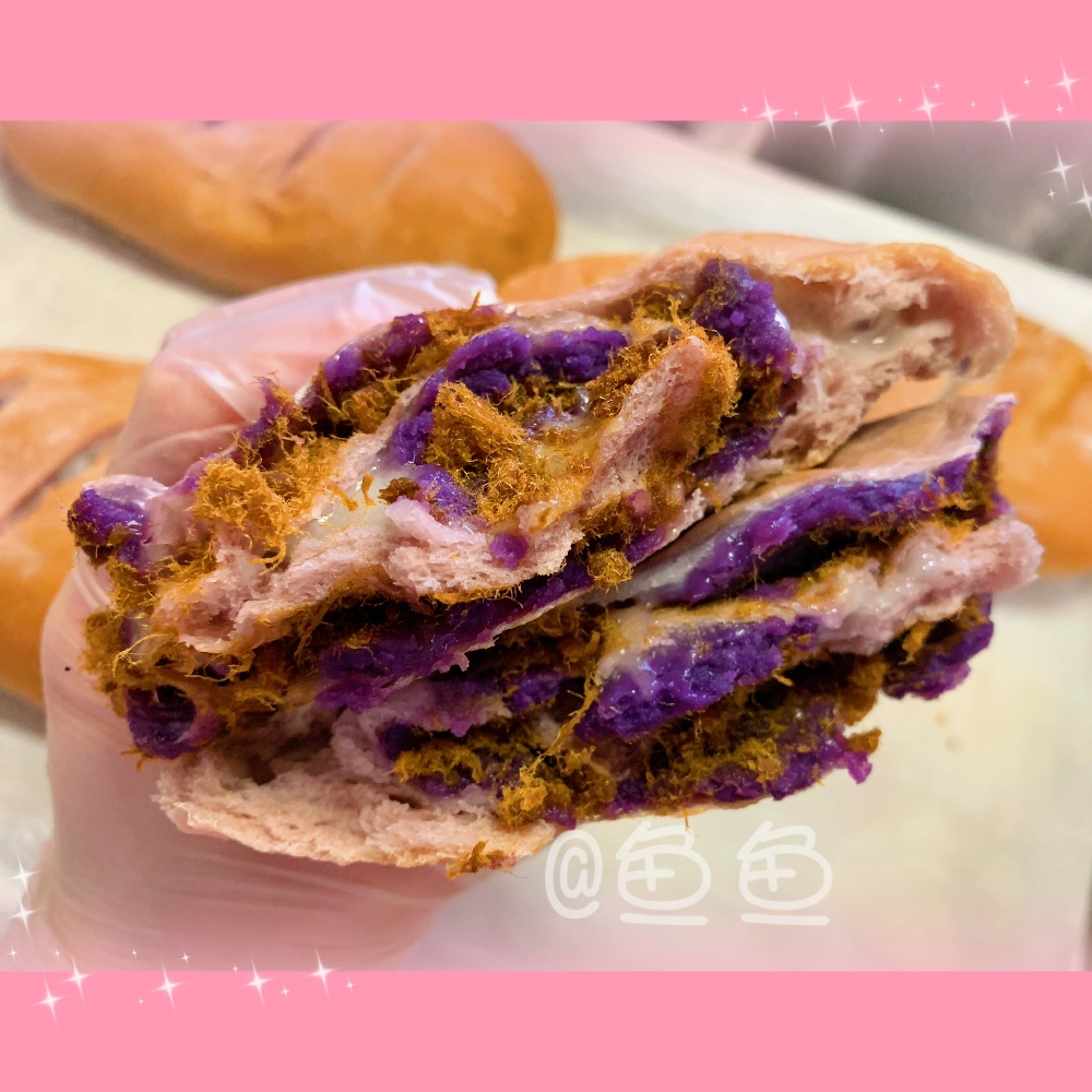 紫薯肉松麻薯软欧的做法