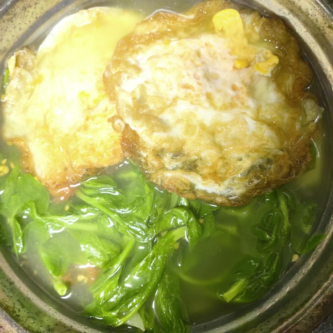 豌豆尖鸡蛋汤