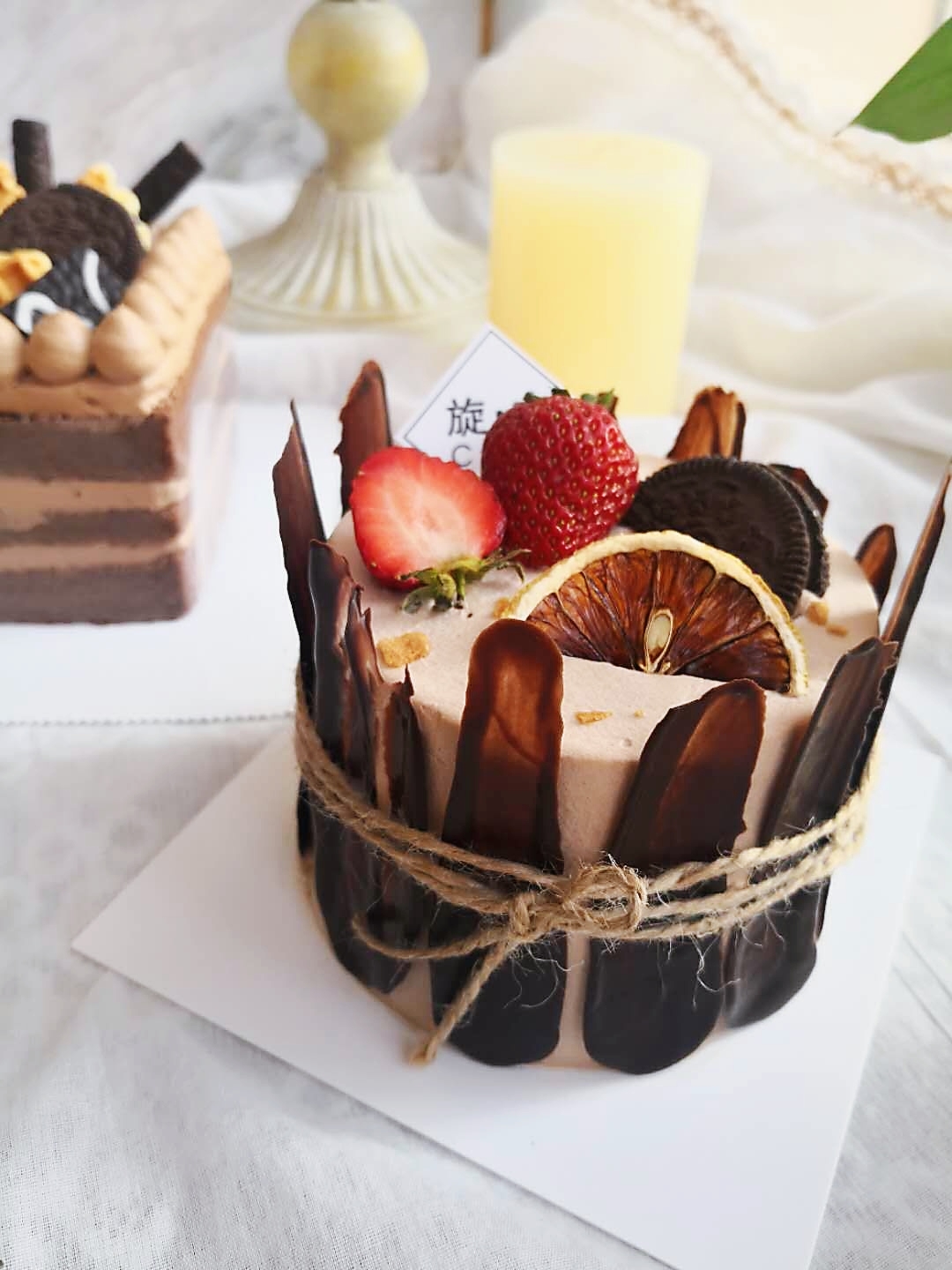 四寸森系巧克力蛋糕🍫巧克力装饰件的做法 步骤19