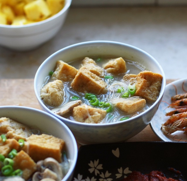 等等-做的油豆腐细粉汤