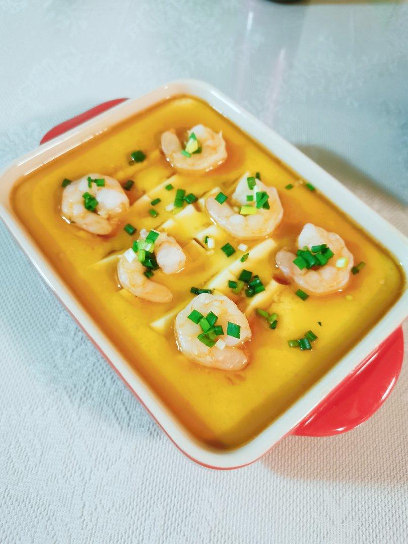 虾仁豆腐蒸水蛋