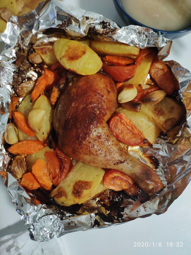 罗勒杂蔬烤手枪腿