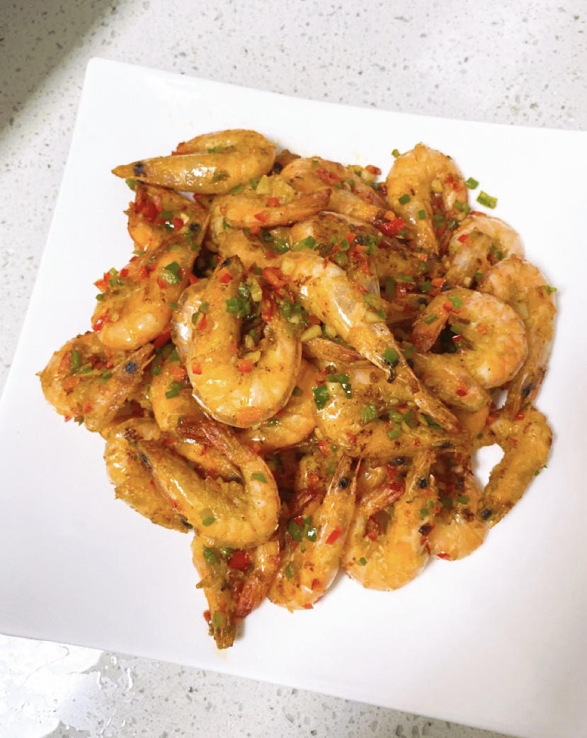 早安午安柠檬酱做的椒盐虾