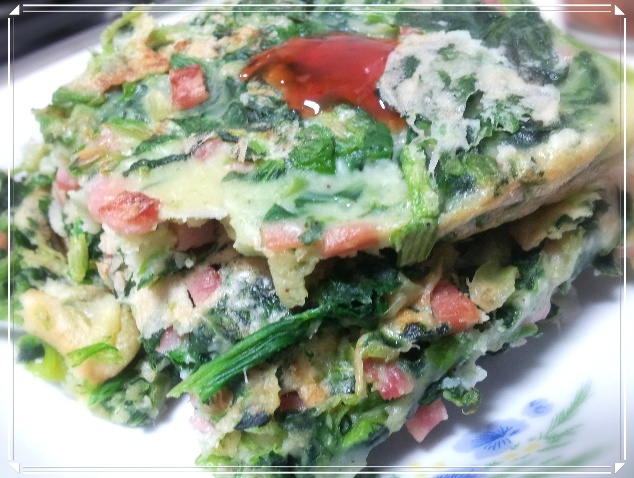 菠菜鸡蛋饼