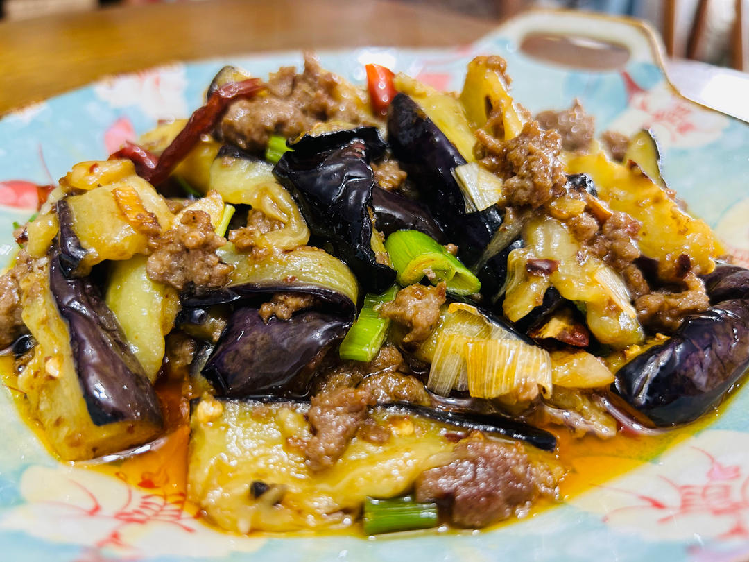 红烧肉沫茄子