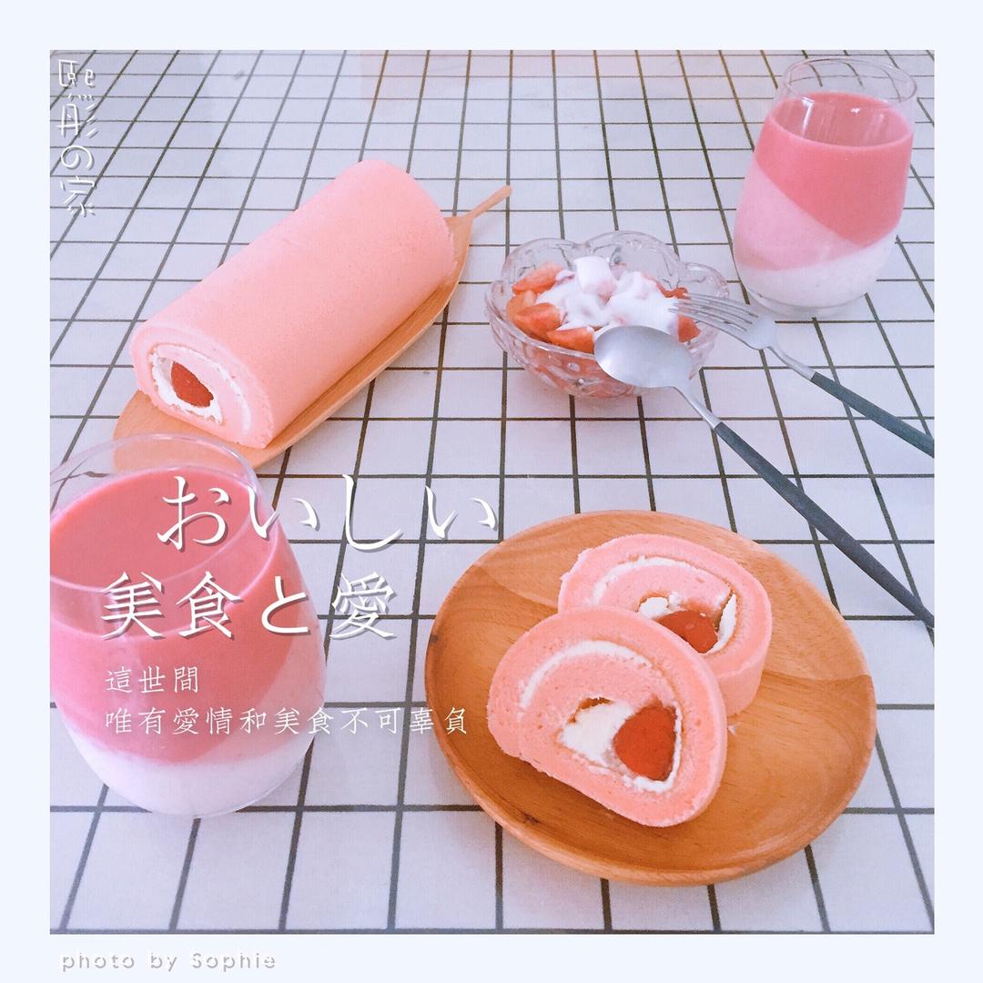 抹茶波点（条纹）蛋糕卷
