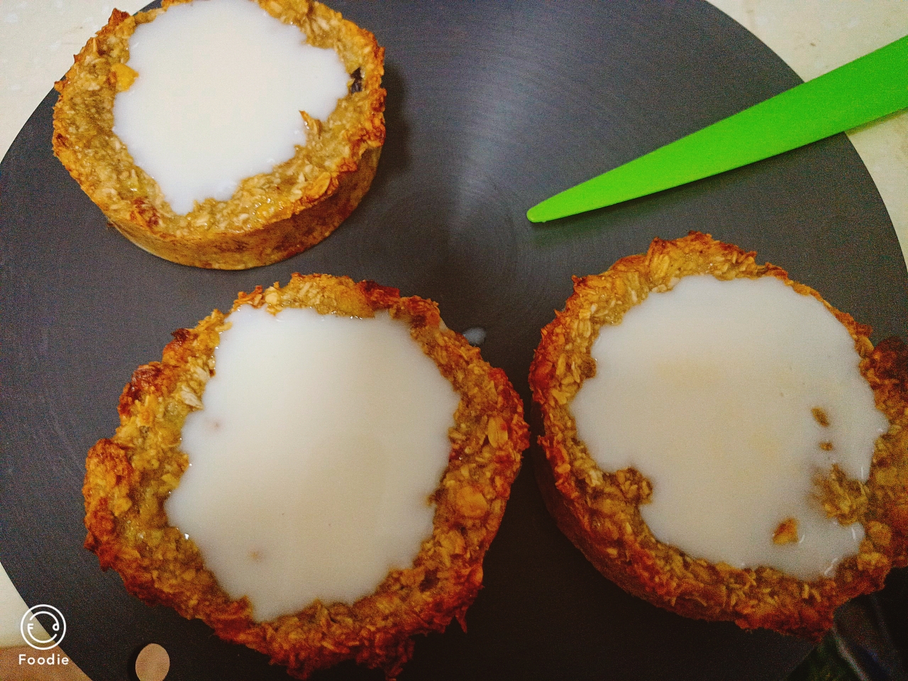 低卡 水果杏仁牛奶燕麦挞塔的做法 步骤8
