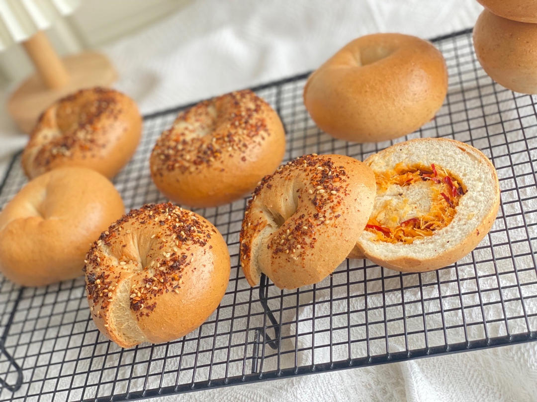 🥯全麦麻辣香肠贝果｜快手易做｜无需手套膜｜无需长时间发酵