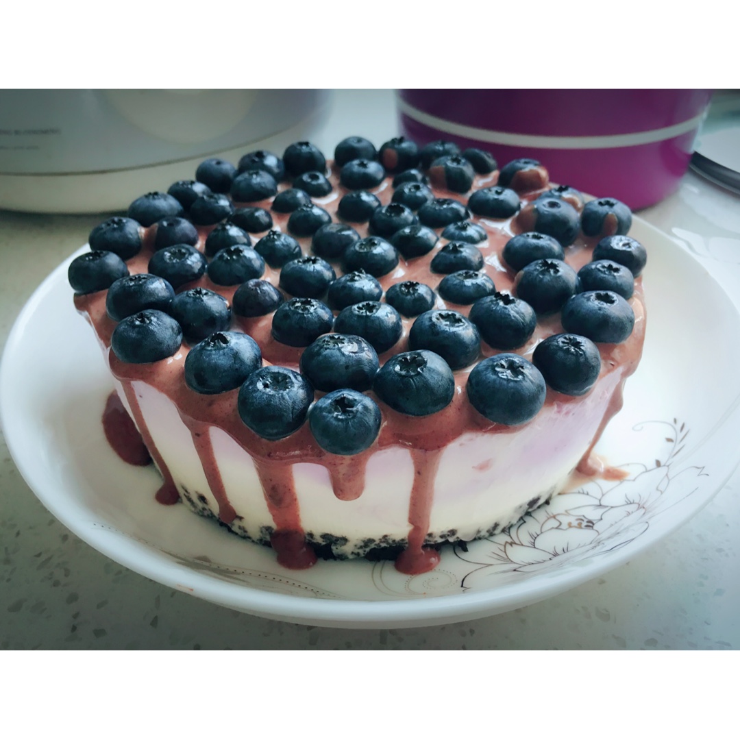 渐变蓝莓冻芝士蛋糕（免烤）