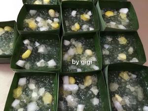 泰国椰汁西米糕- 有详细班兰盒子折叠方法（原创）的做法 步骤13