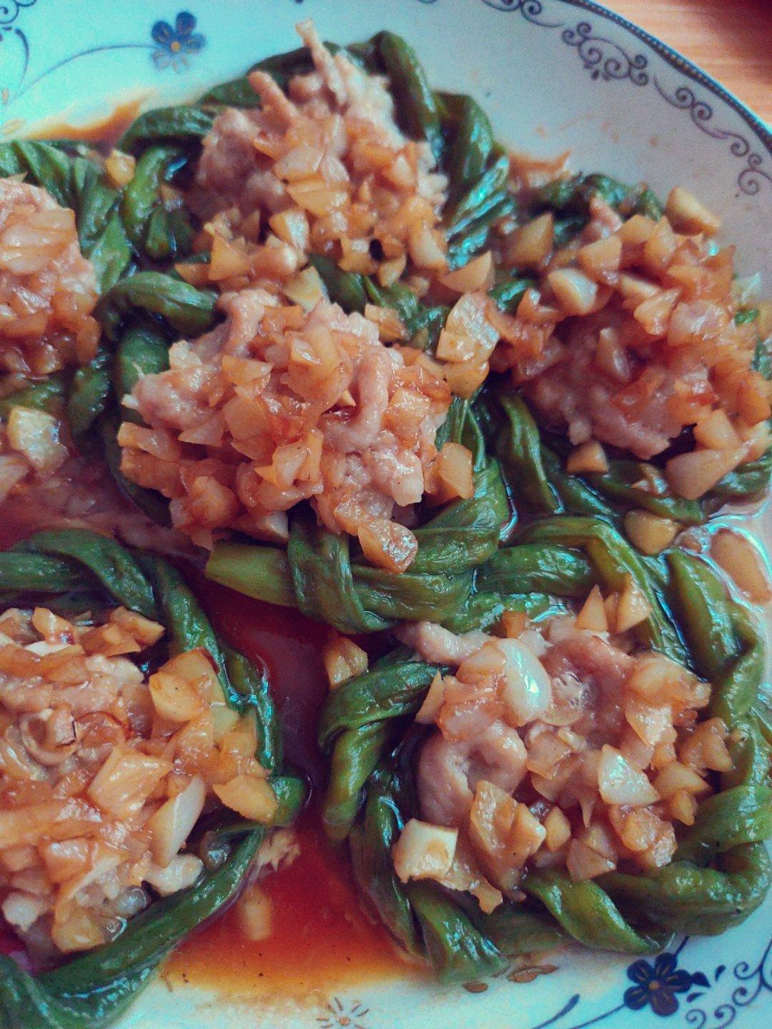 蒸出来的豆角酿肉