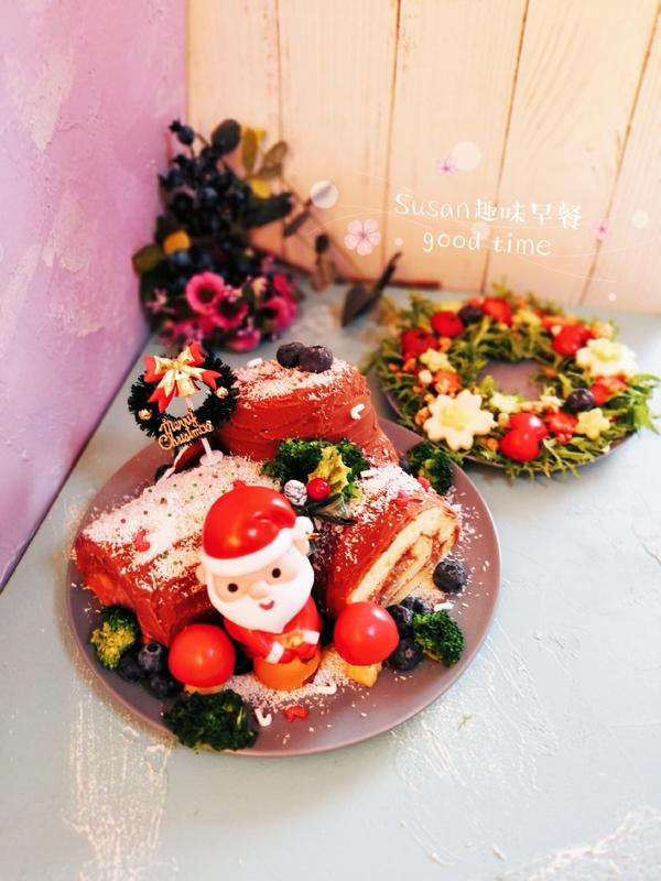 超简单圣诞树根蛋糕卷-超人气菜谱