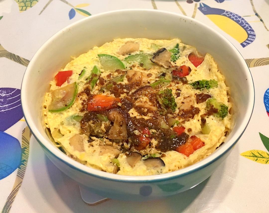 减脂增肌-香肠鸡胸肉西兰花烘蛋