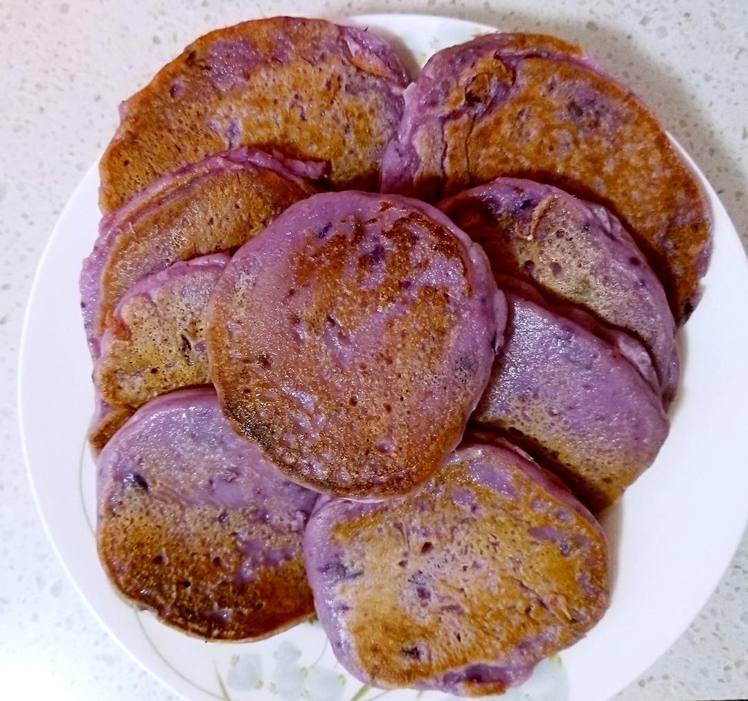 牛奶紫薯糯米饼