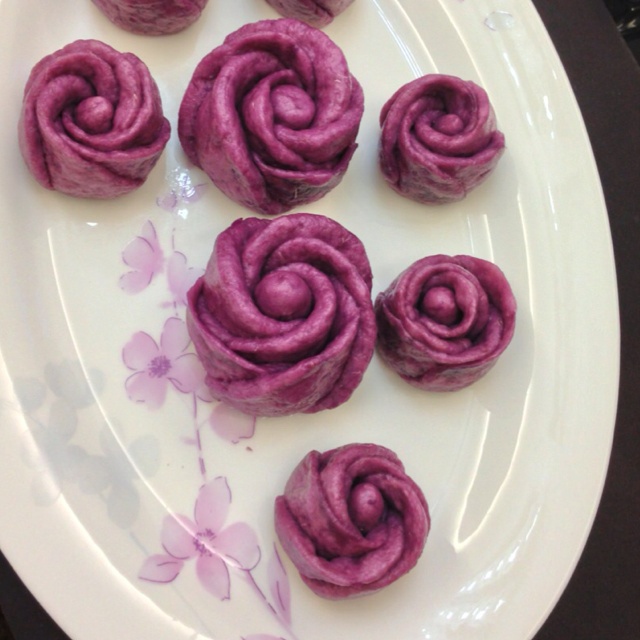 紫薯玫瑰花馒头