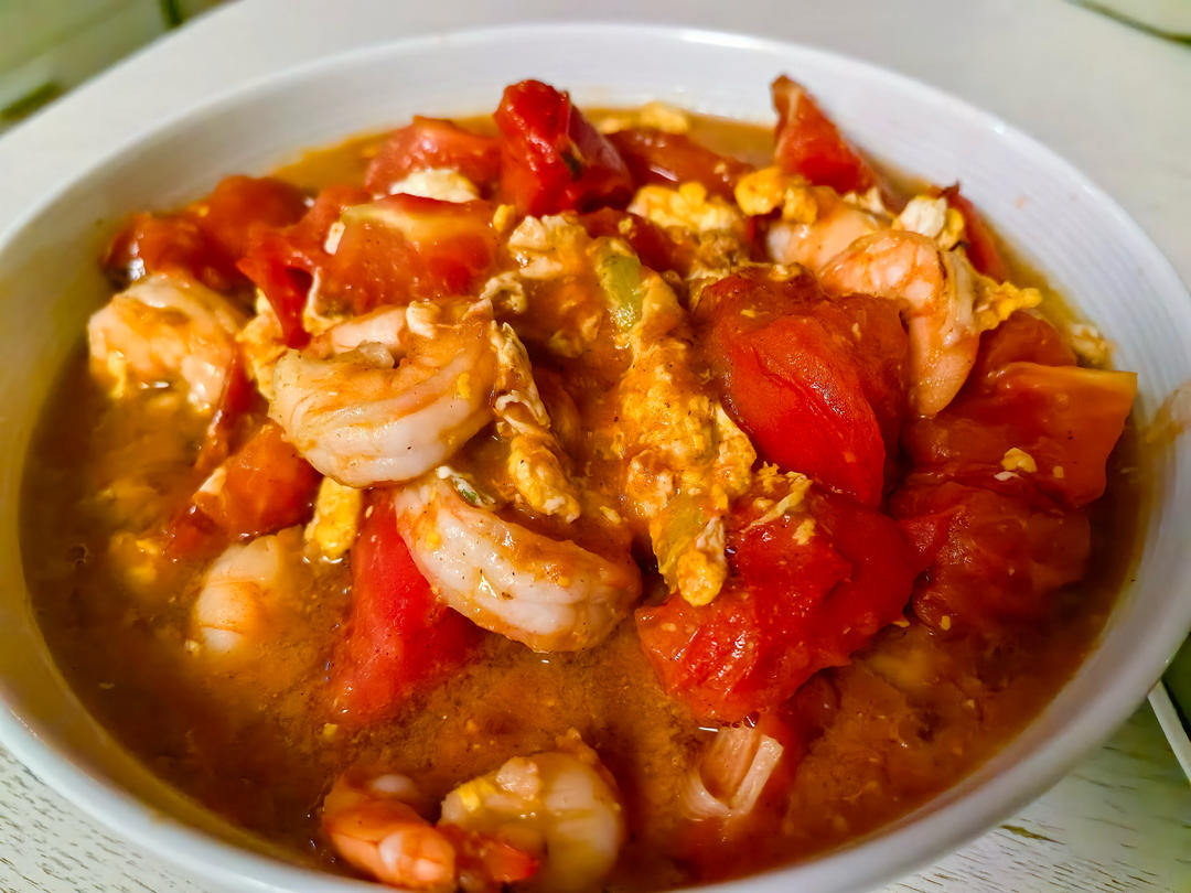 番茄鸡蛋炒虾仁🍤
