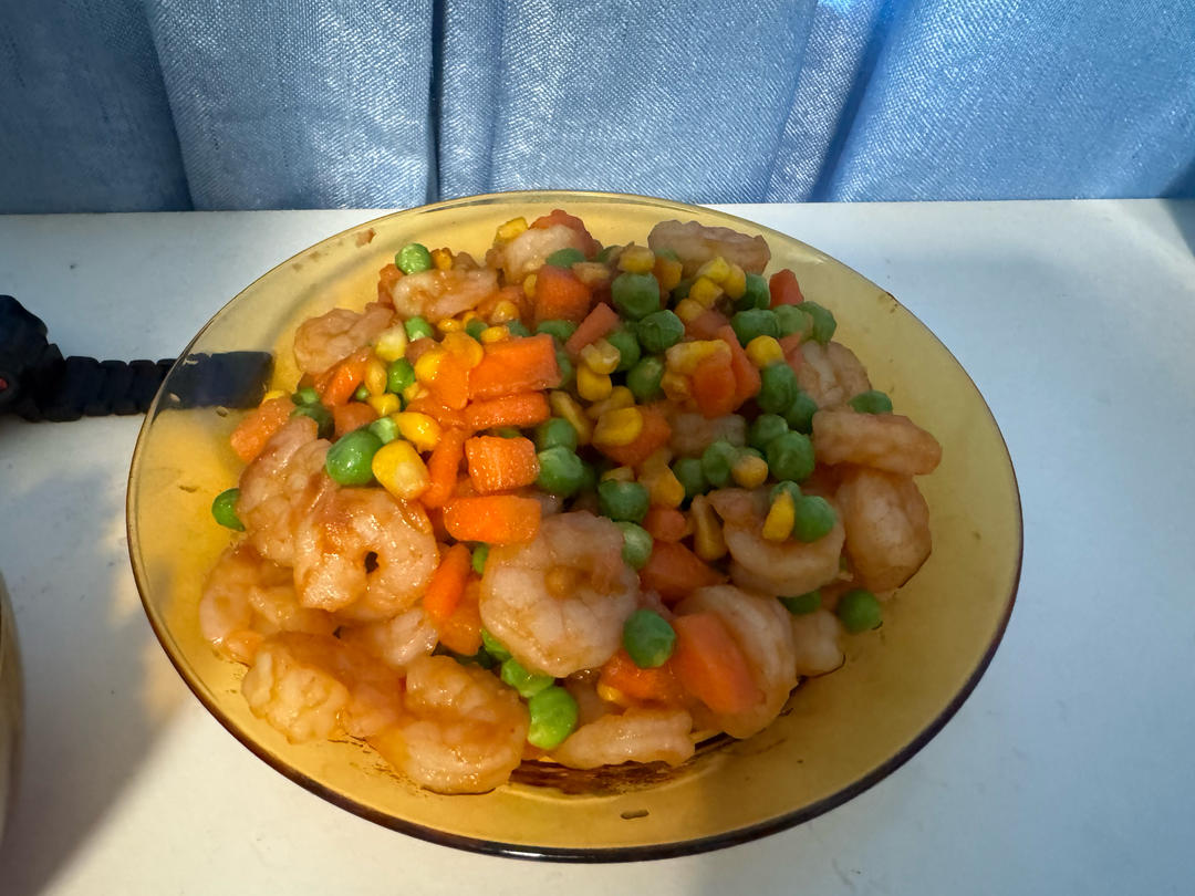 什锦玉米粒虾仁🍤🌽🥕
