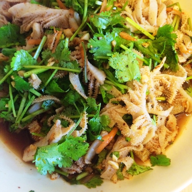 一闪一闪梁景景做的香菜拌牛百叶