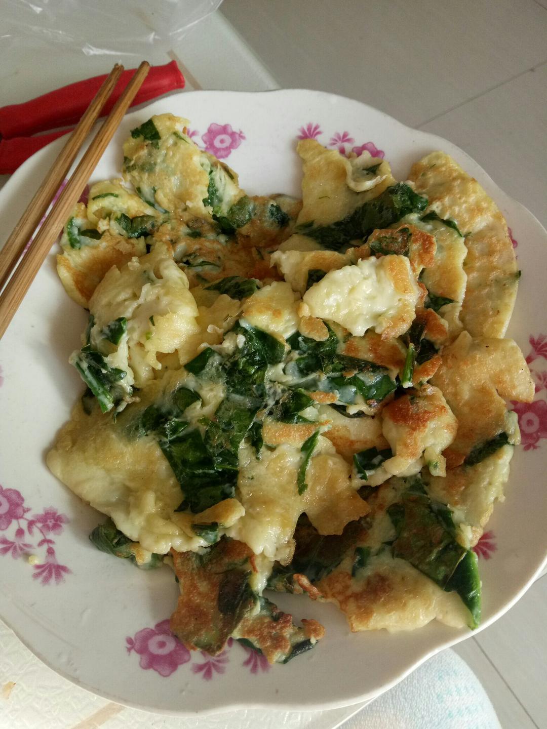 菠菜鸡蛋饼