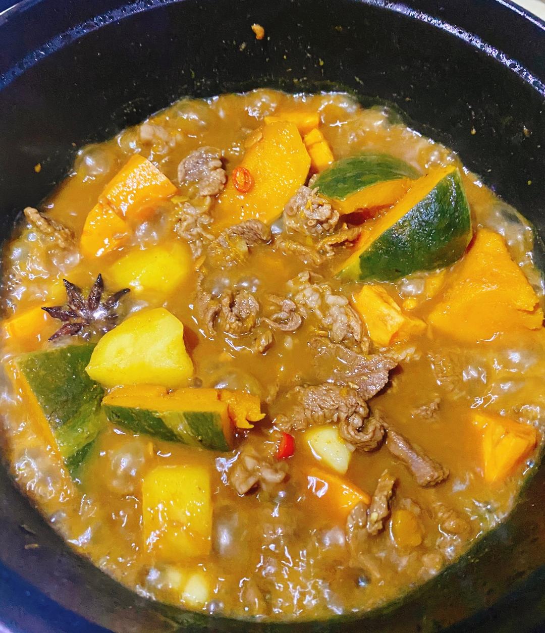 南瓜炖牛肉（改良版的东北一锅出）的做法