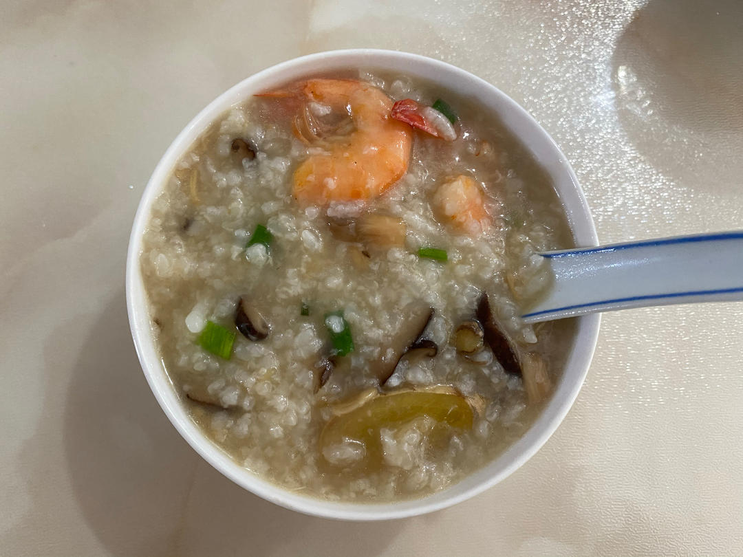 鲜虾干贝粥