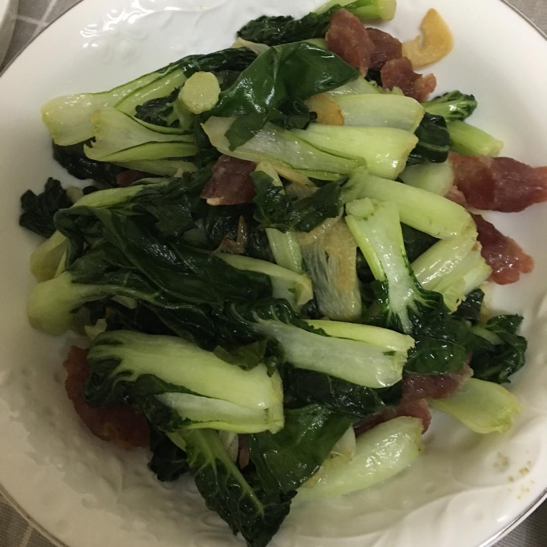 香肠炒小白菜