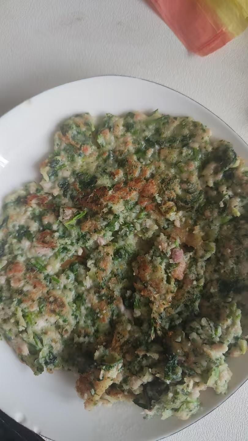 荠菜肉末饼
