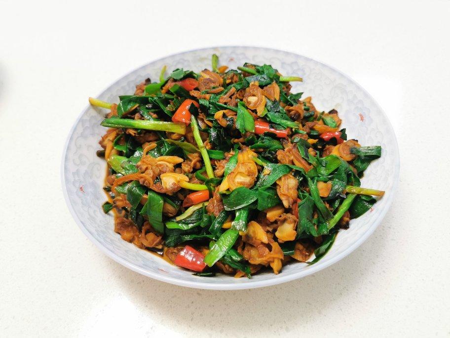 爆炒韭菜蛤蜊肉