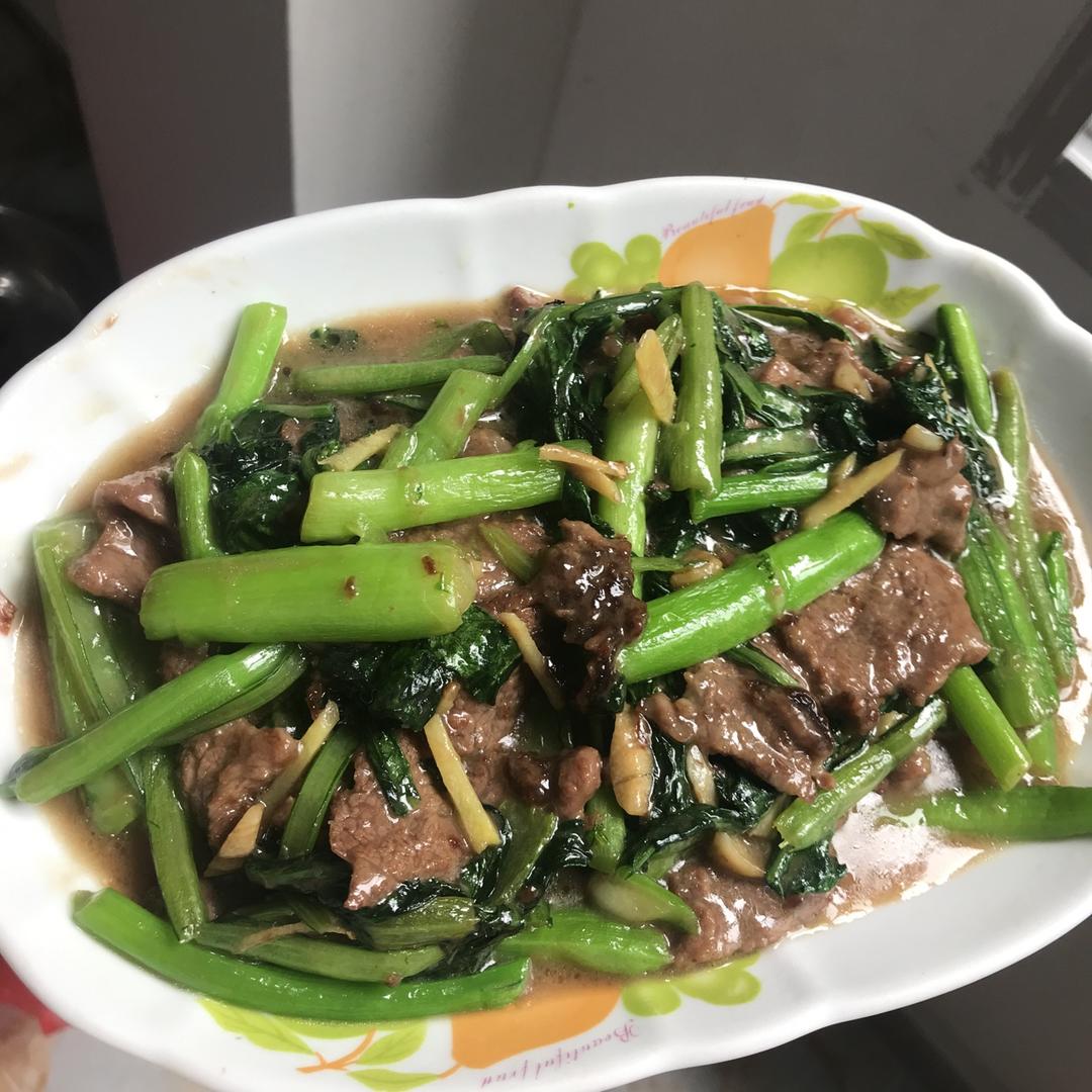 牛肉炒芥蓝