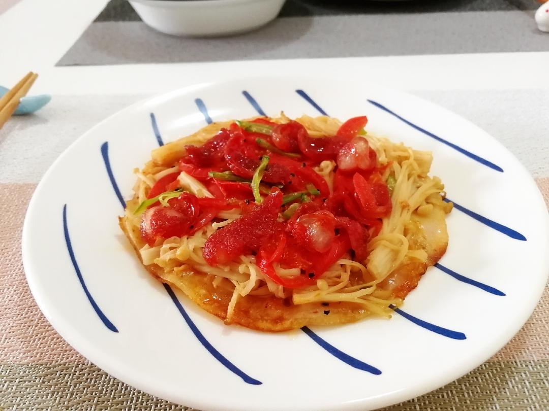 【无烤箱】葱油饼底小披萨