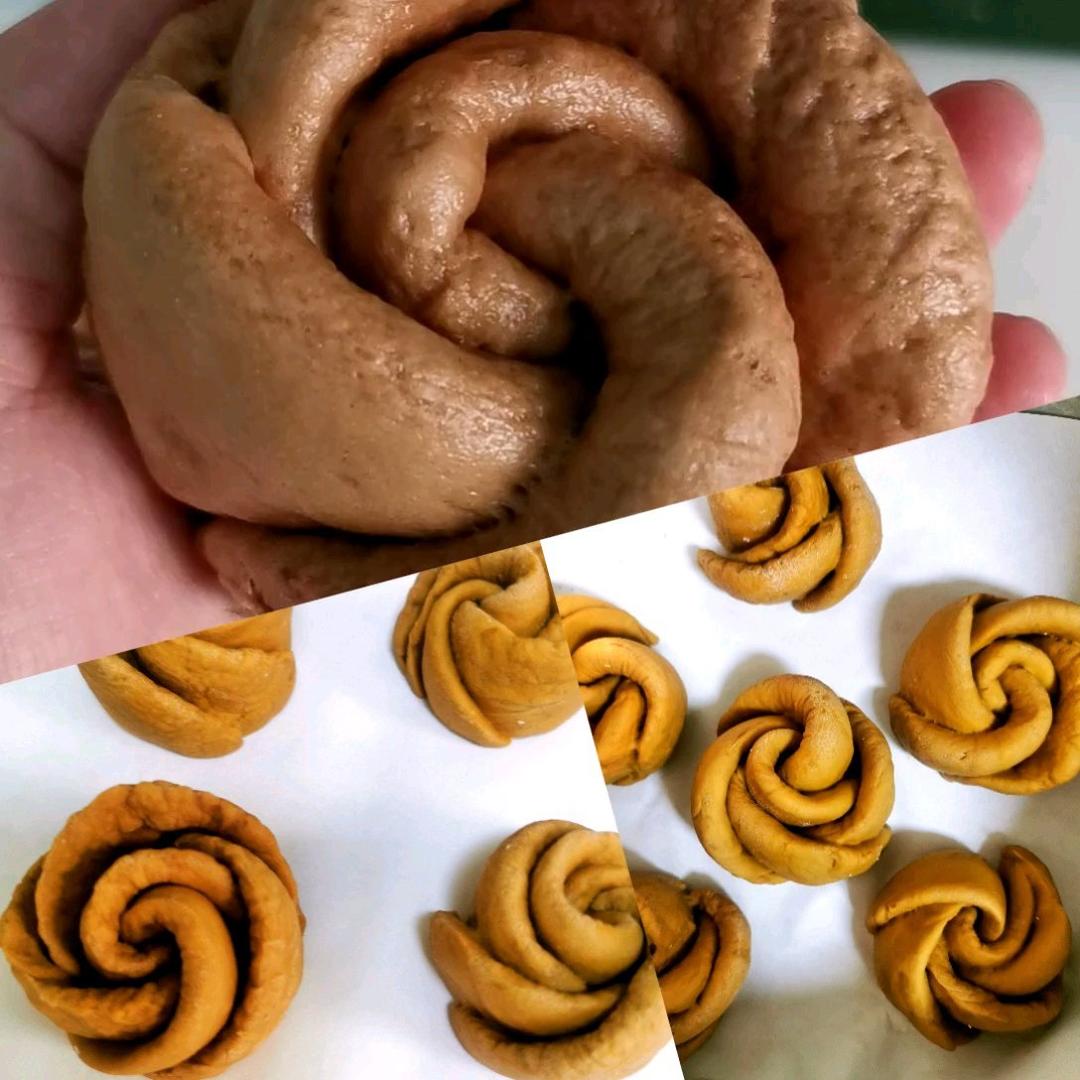 玫瑰花红糖馒头-一次发酵