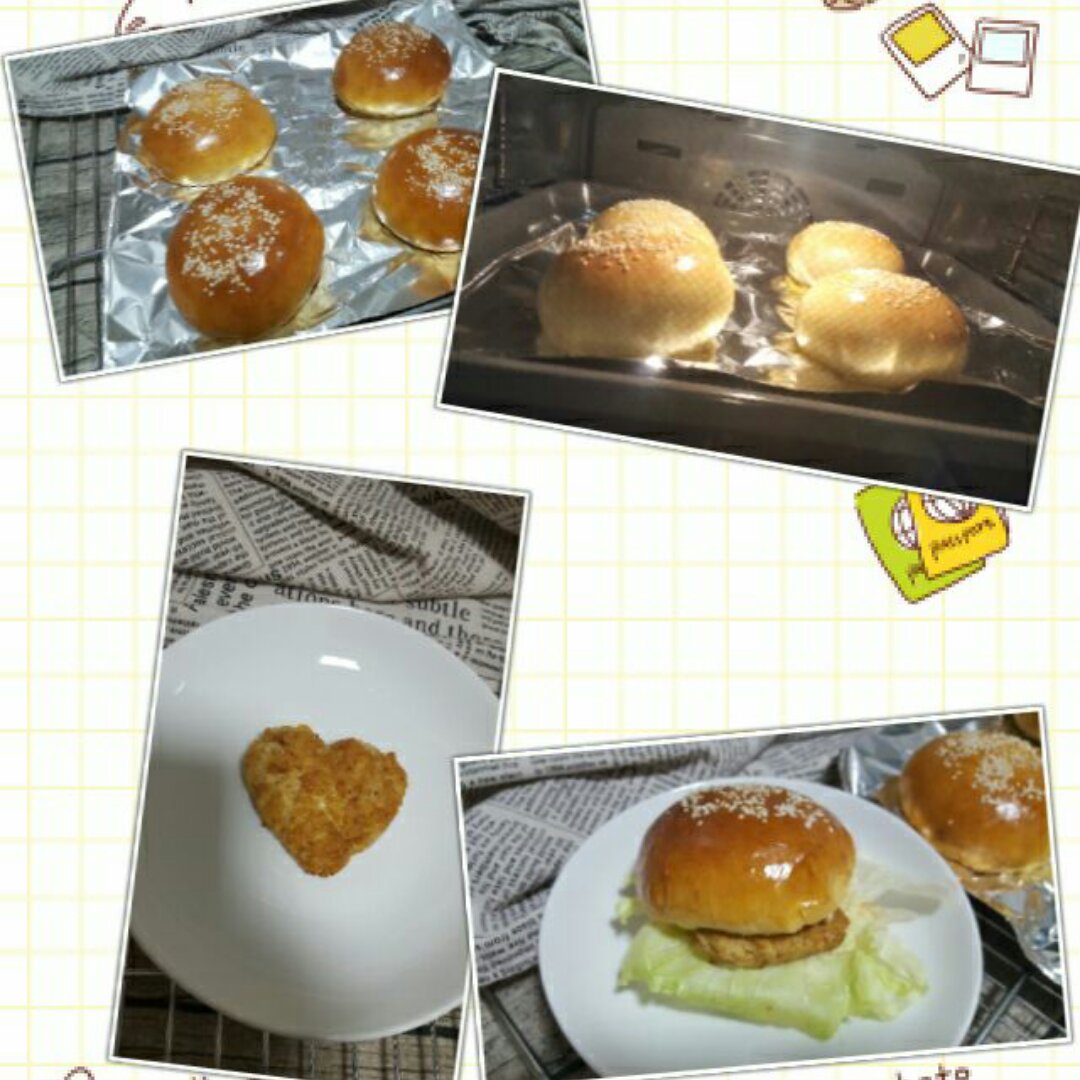 肯德基早餐汉堡轻松在家做 ---『玉米鸡肉汉堡包』