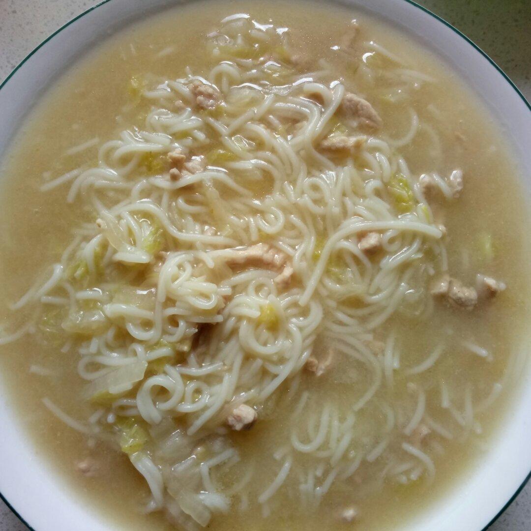 勹纸做的白菜肉丝烂糊面