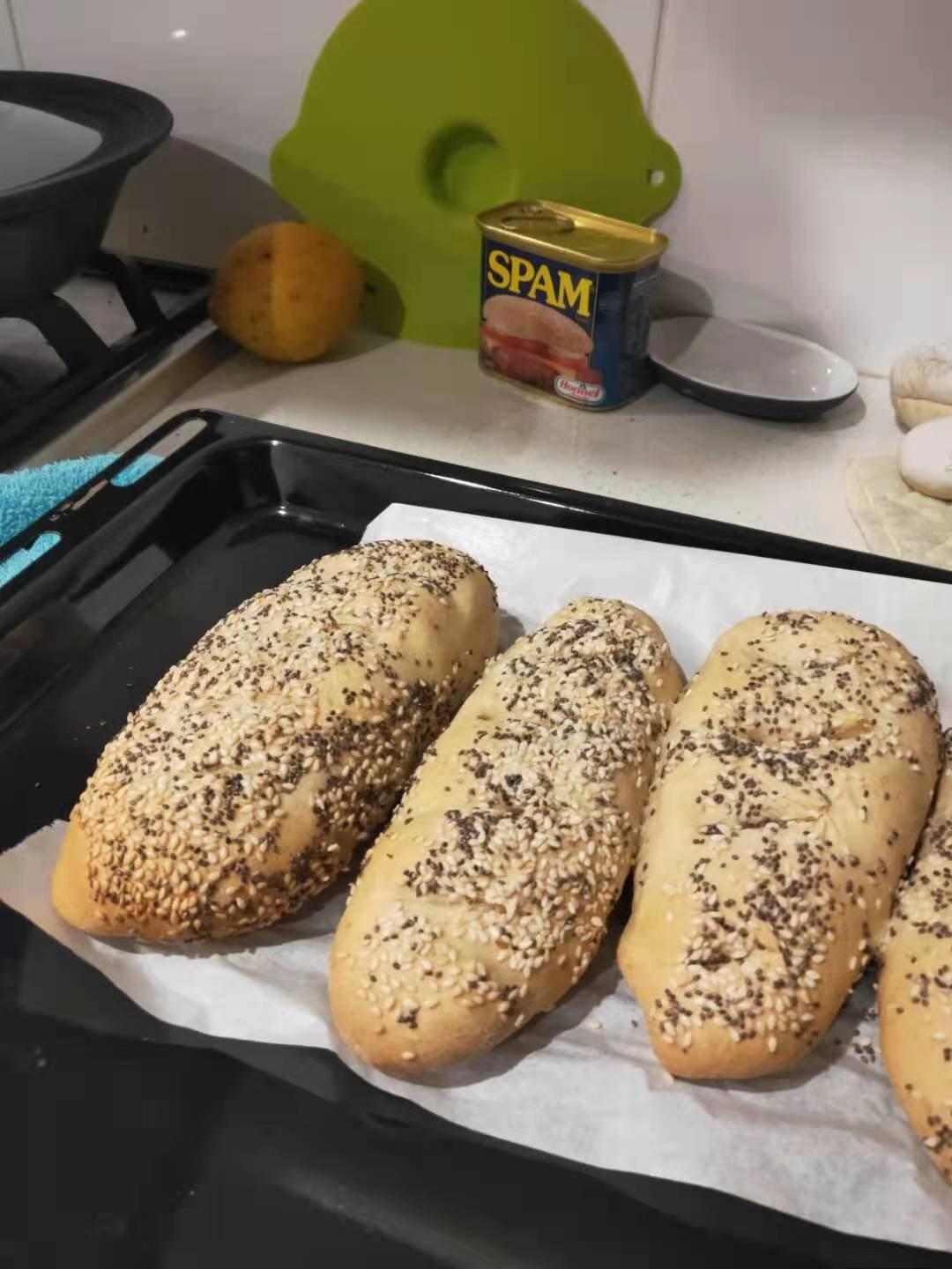 少油低糖｜全麦奇亚籽芝麻餐包｜复刻星巴克帕斯雀三明治面包胚，可做汉堡胚、热狗、三明治