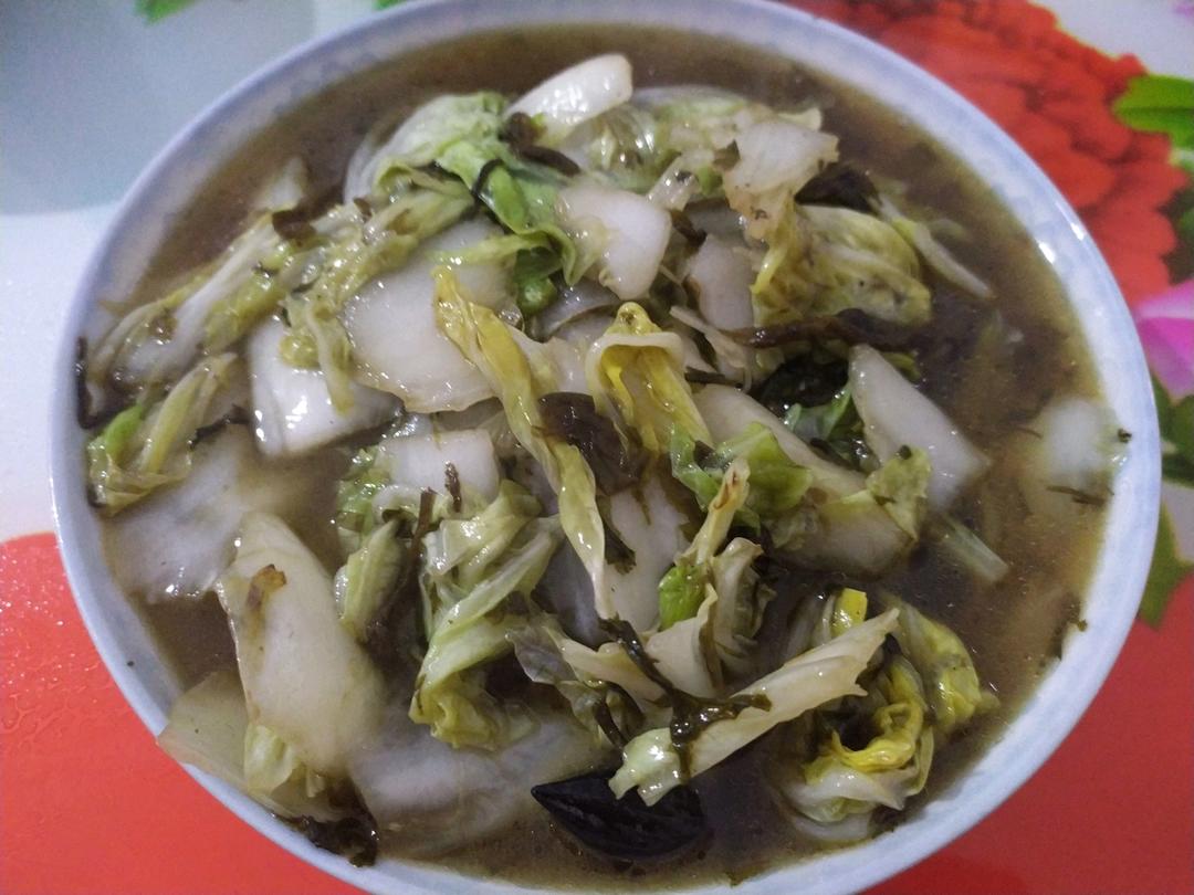 橄榄菜炒圆白菜