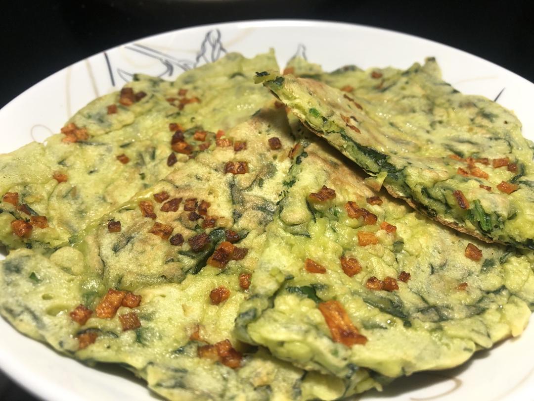 菠菜鸡蛋饼 超级简单               家常快手菜 早餐首选✌🏻