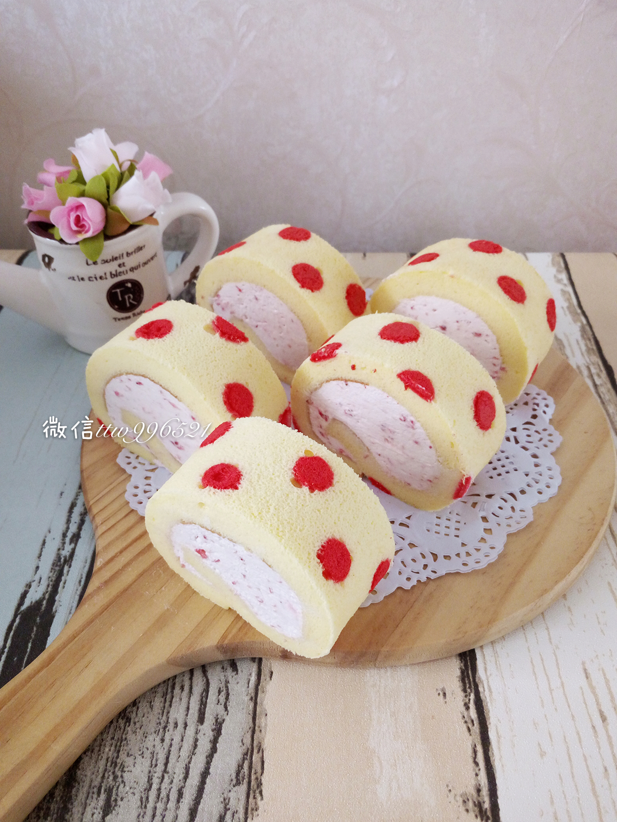 草莓奶油蛋糕卷(后蛋法)