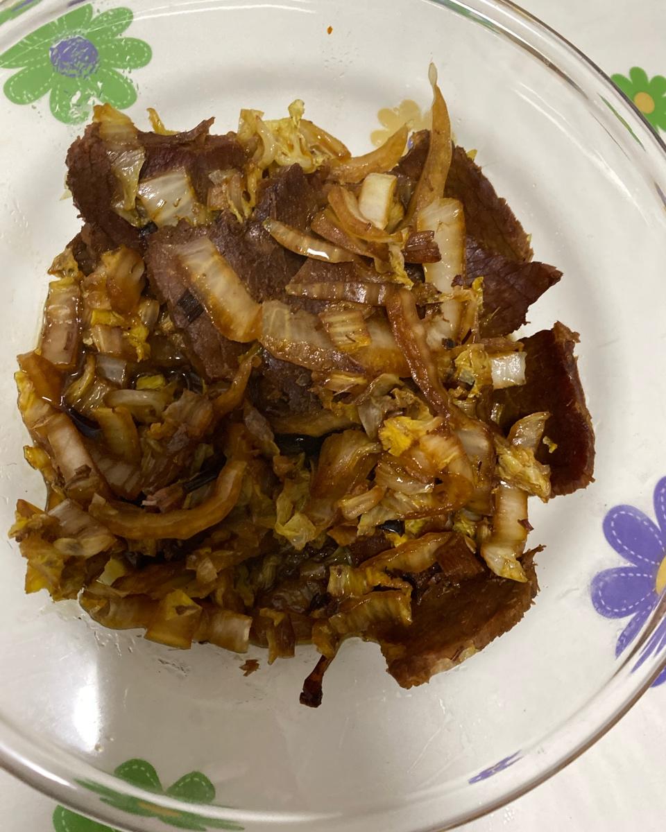 熟牛肉炒大白菜