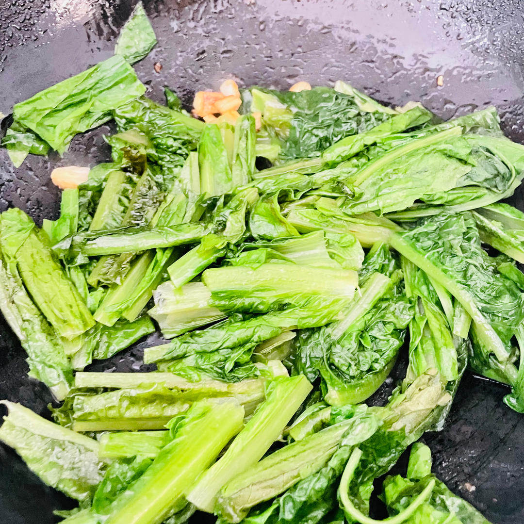 清炒油麦菜🥬的做法 步骤6