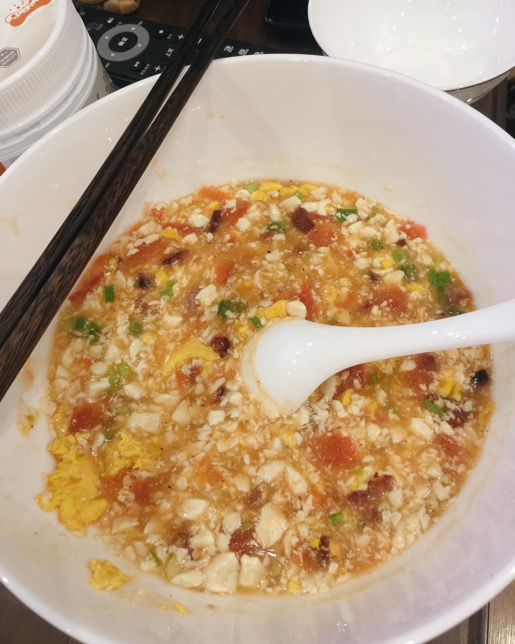鸡蛋西红柿豆腐羹