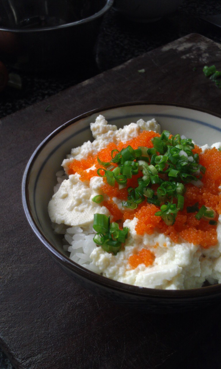 花的懒人料理之明太子豆腐丼