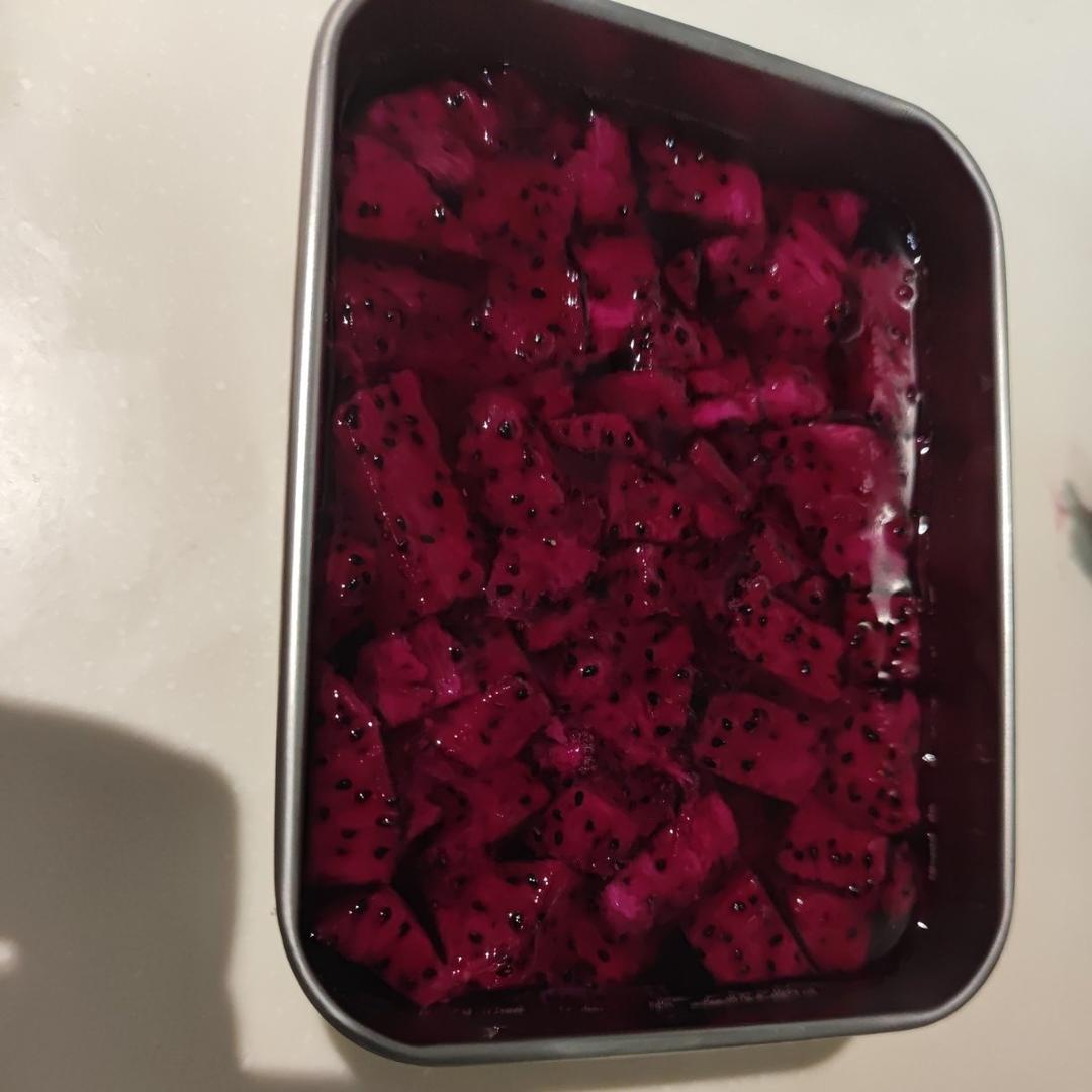 吉利丁片版火龙果果冻
