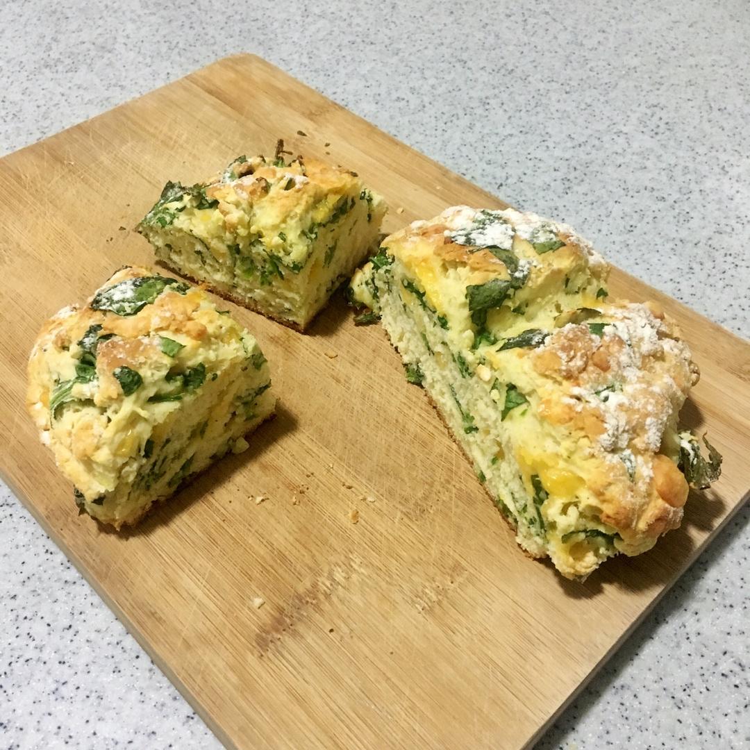 菠菜南瓜奶酪丹波面包丨健康·烘焙