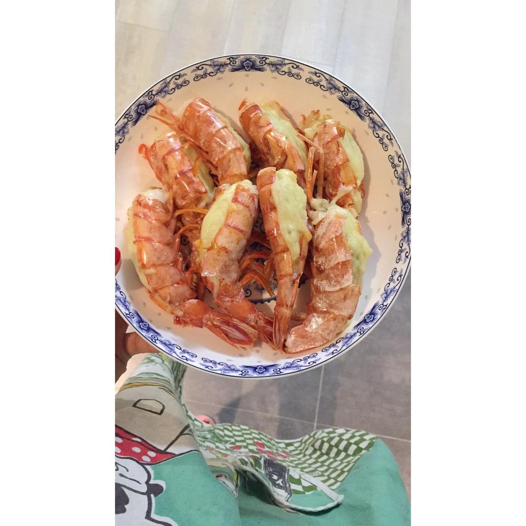 芝士蒜蓉烤阿根廷红虾
